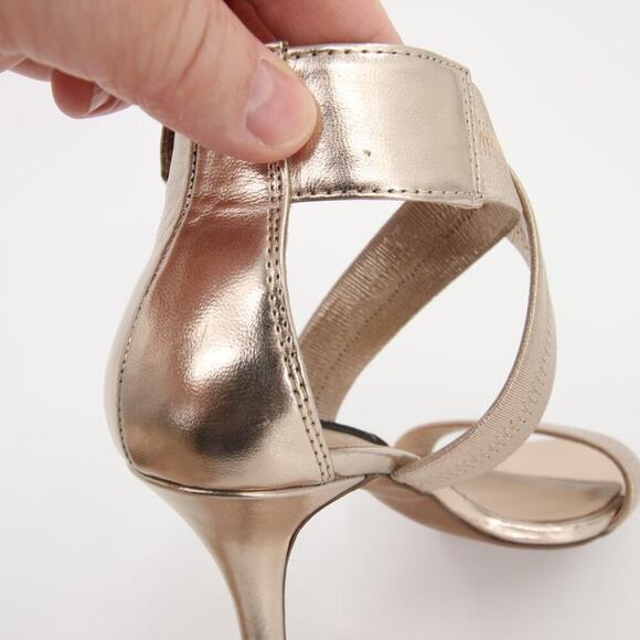 Steven by Steve Madden Vaale Dress Sandals Heels Wrap Gold Leather Upper Strappy - Picture 13 of 14